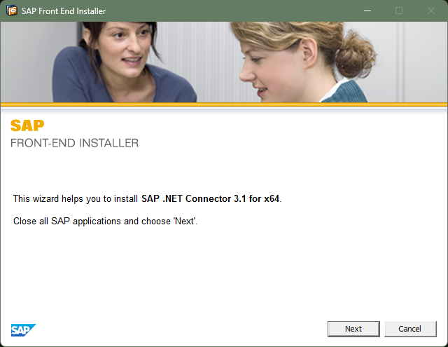 SAP .NET Connector installation step 1